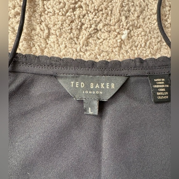 Ted Baker- Black Thin Strap Adjustable Minimalist Tank Top - Picture 4 of 7
